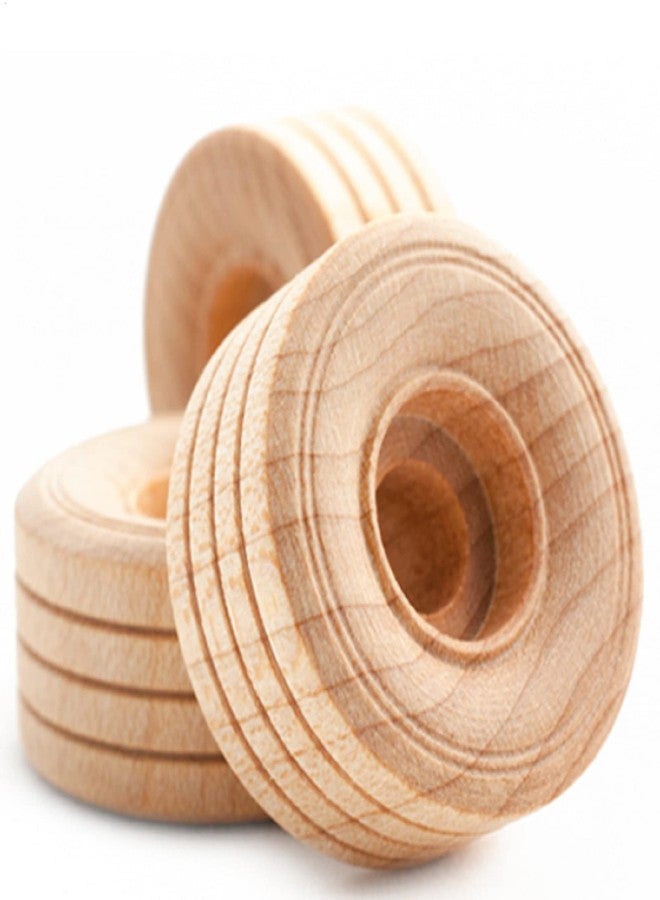 Pinehurst Crafts Mini Treaded Wooden Toy Wheels, 1-Inch Diameter x 1/2-Inch Thick (1/4-Inch Hole), Pack of 50